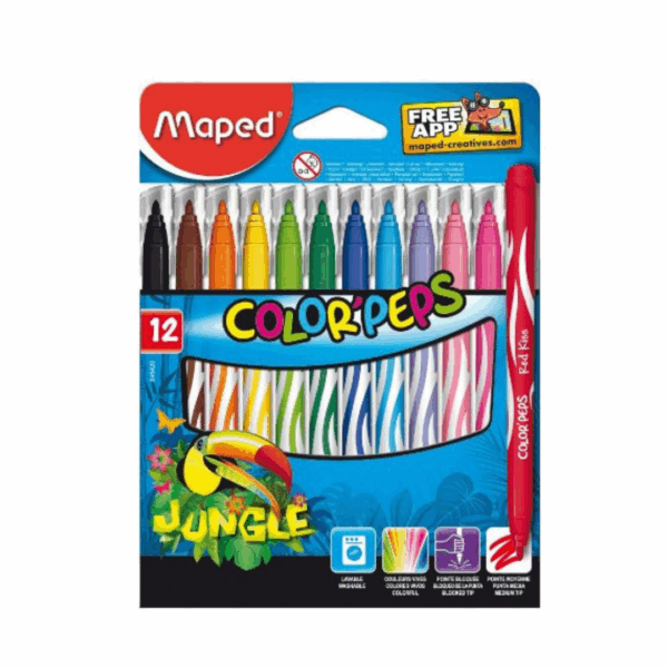 Pochette 15 crayons de couleur Infinity + 12 feutres Jungle – Maped ance